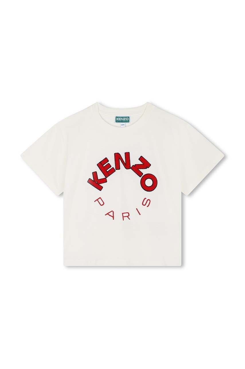 Kenzo Kids tricou de bumbac pentru copii culoarea bej, cu imprimeu, K60756