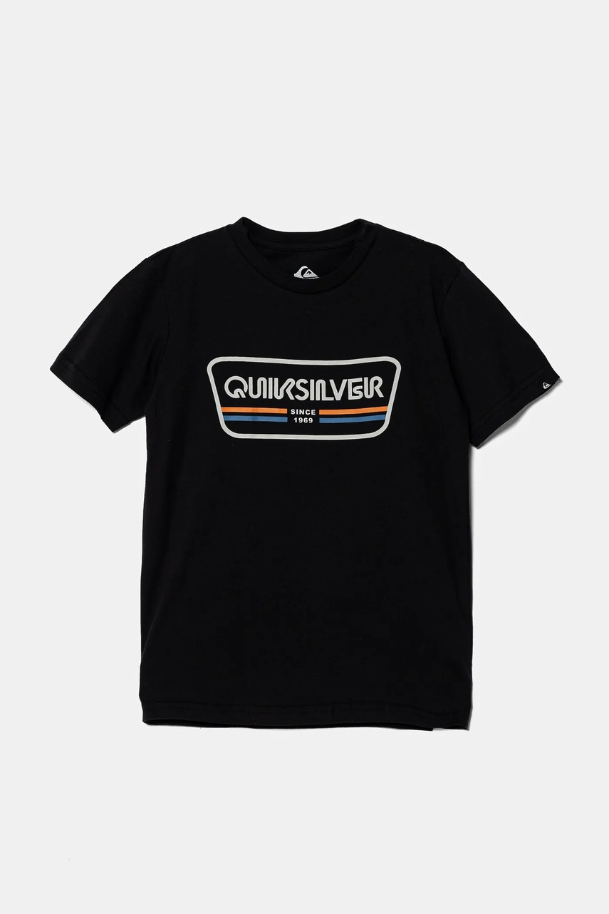 

Детска памучна тениска Quiksilver RANGE LIFE SS в черно с принт EQBZT04784, Черен