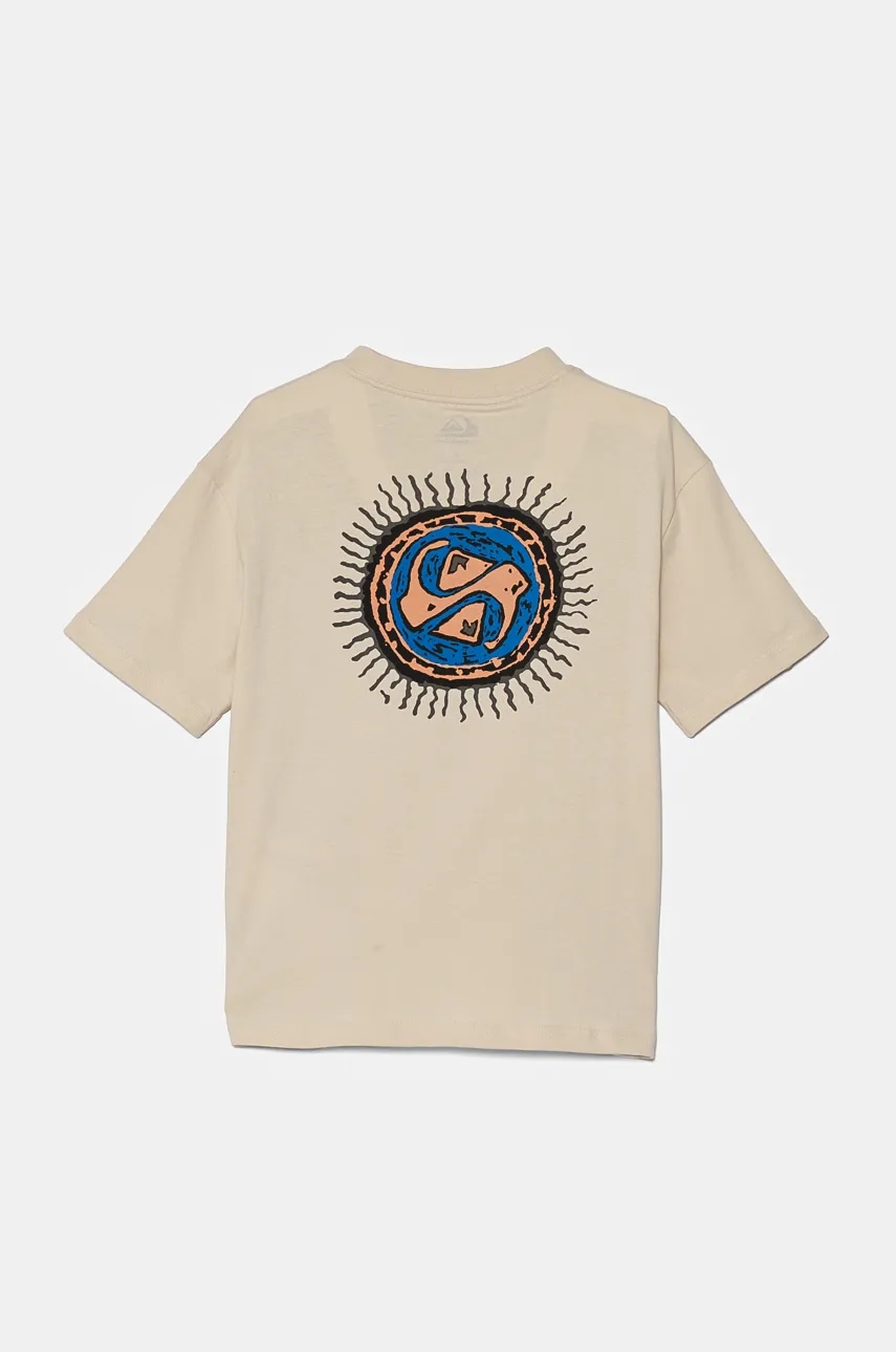 Детская хлопковая футболка Quiksilver FUN ZONE SS цвет бежевый с принтом EQBZT04774 Детская хлопковая футболка Quiksilver FUN ZONE SS цвет бежевый с принтом EQBZT04774
