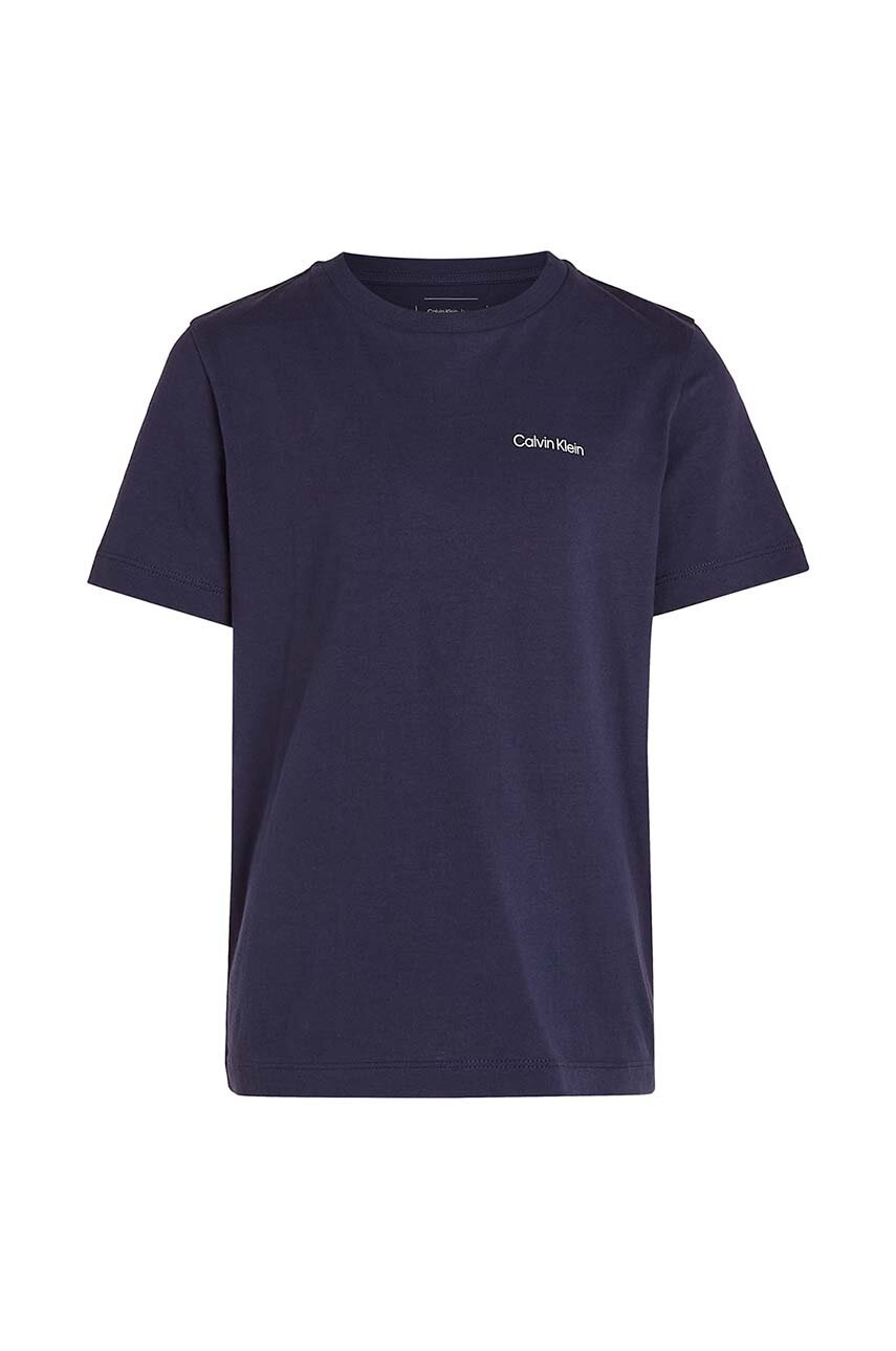 Детская хлопковая футболка Calvin Klein Jeans цвет чёрный с принтом IU0IU00683