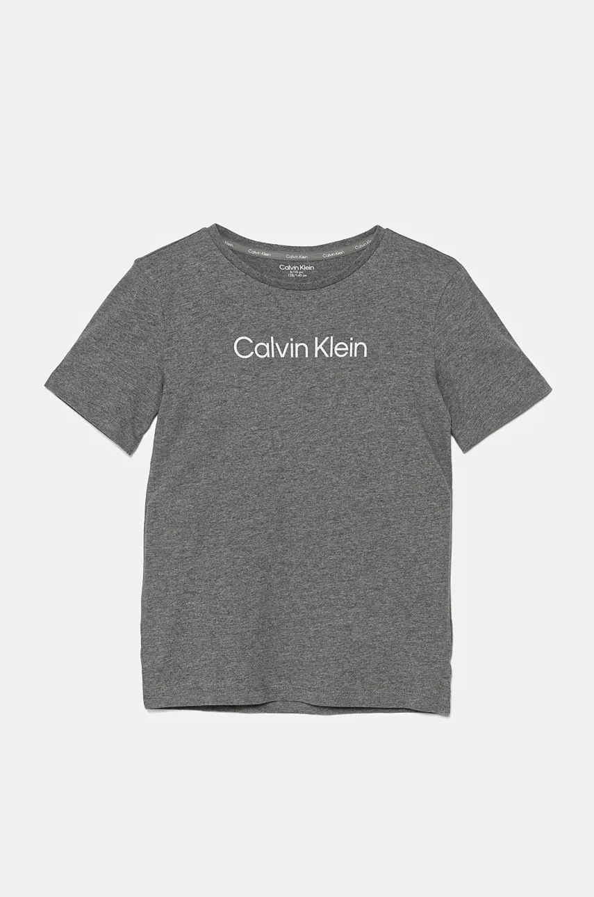 Детская хлопковая футболка Calvin Klein Underwear 2 шт цвет серый с принтом B70B700504
