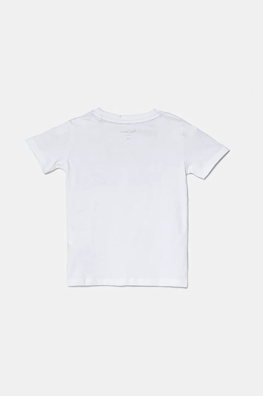 Детская хлопковая футболка Pepe Jeans BAIN цвет белый с принтом PB503915 Детская хлопковая футболка Pepe Jeans BAIN цвет белый с принтом PB503915