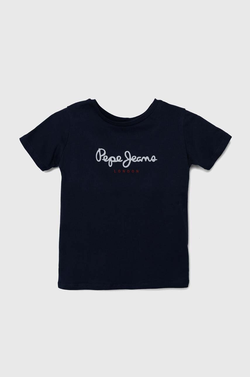 

Детска памучна тениска Pepe Jeans NEW ARTN в тъмносиньо с принт PB503920, Тъмносин