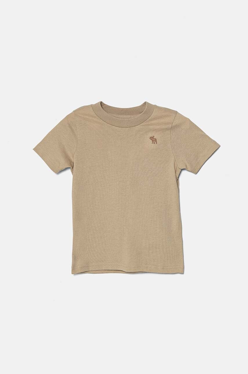

Детска тениска Abercrombie & Fitch в кафяво с изчистен дизайн KI224-4092, Кафяв