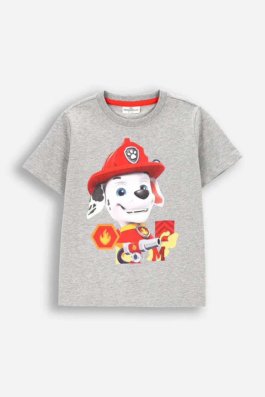 Coccodrillo tricou copii culoarea gri, cu imprimeu, LICENCE BOY