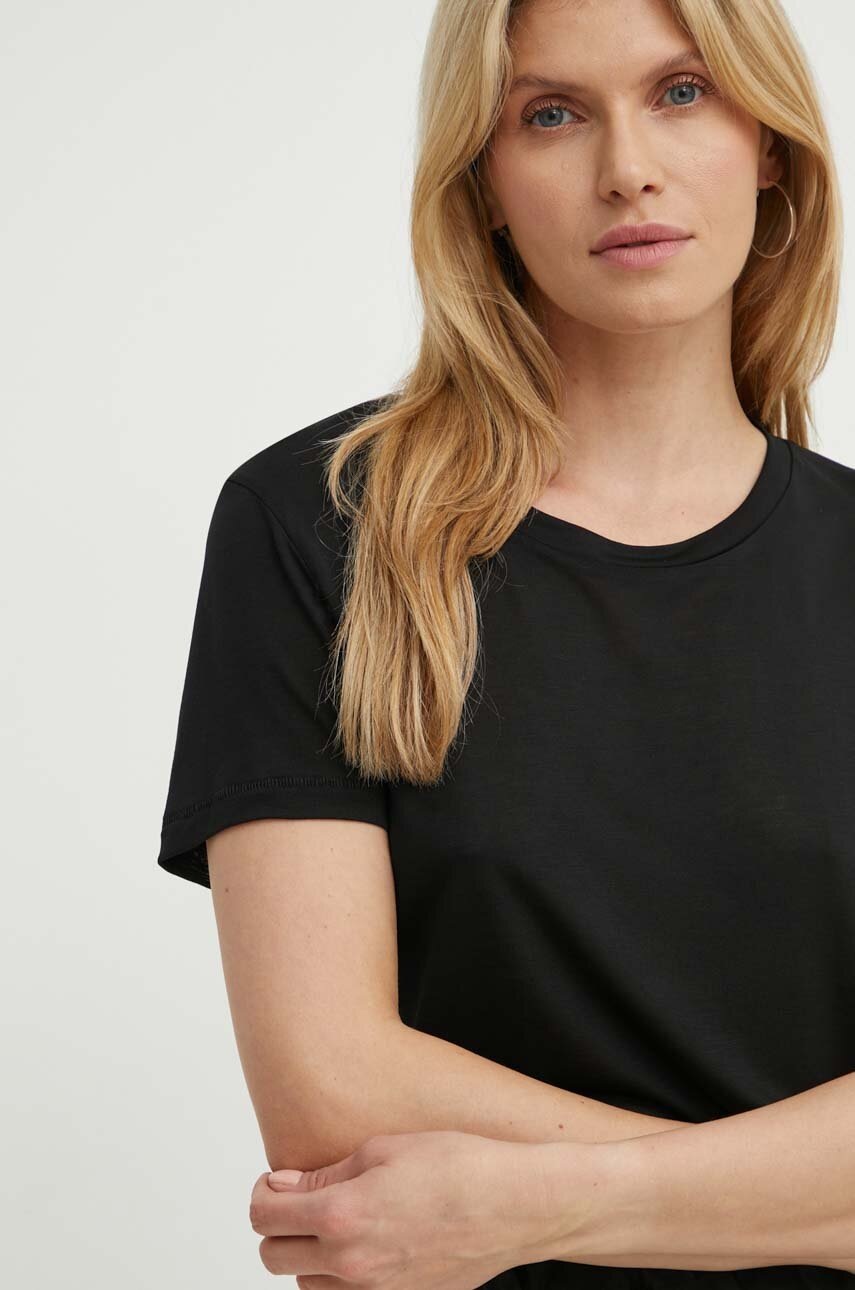 Μπλουζάκι Bruuns Bazaar KatkaBB ss T-shirt χρώμα: μαύρο, BBW1072N φωτογραφία