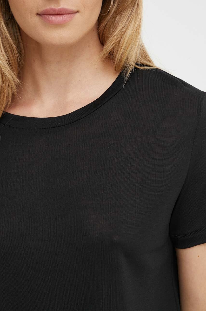 Μπλουζάκι Bruuns Bazaar KatkaBB ss T-shirt χρώμα: μαύρο, BBW1072N φωτογραφία