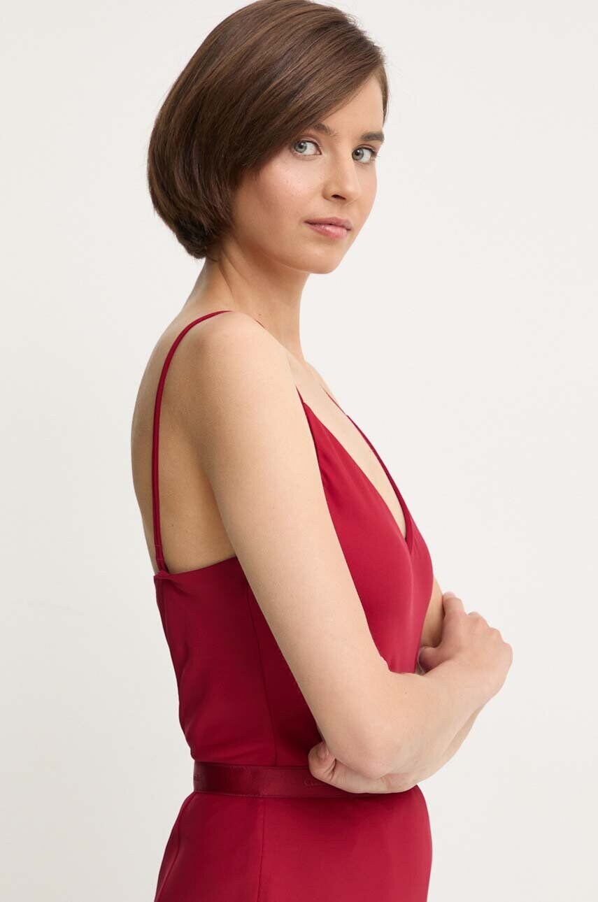 Levně Top Calvin Klein dámský, vínová barva, K20K207583