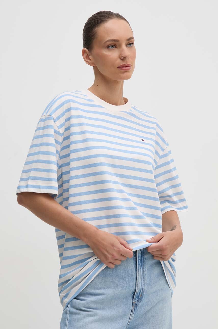 

Памучна тениска Tommy Hilfiger в синьо WW0WW42323, Син