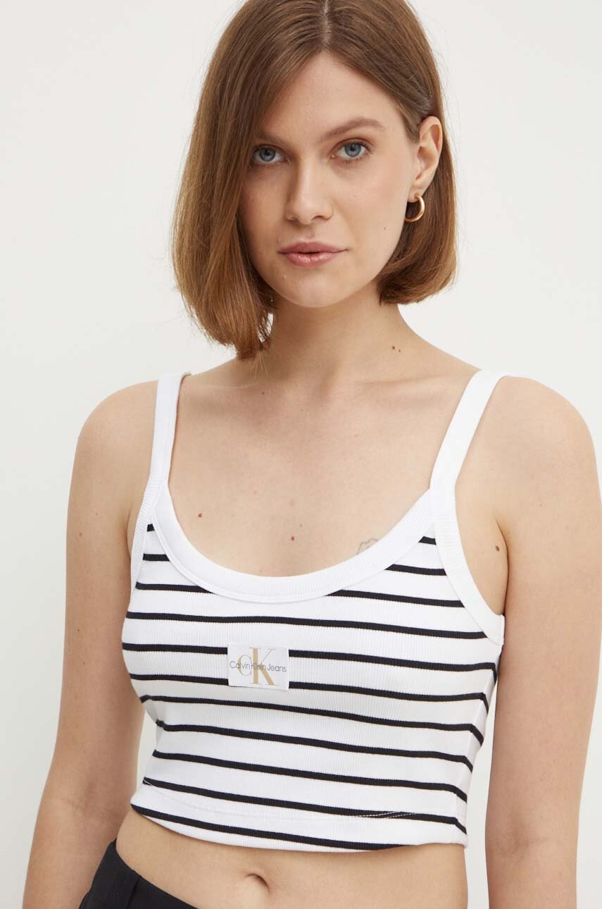 

Топ Calvin Klein Jeans дамски в бяло J20J223558, Бял