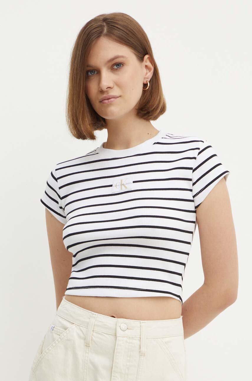 

Тениска Calvin Klein Jeans в бяло J20J223552, Бял