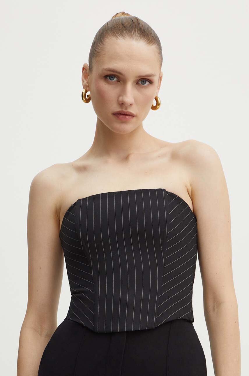 

Топ Patrizia Pepe дамски в черно 8C0729 A457, Черен