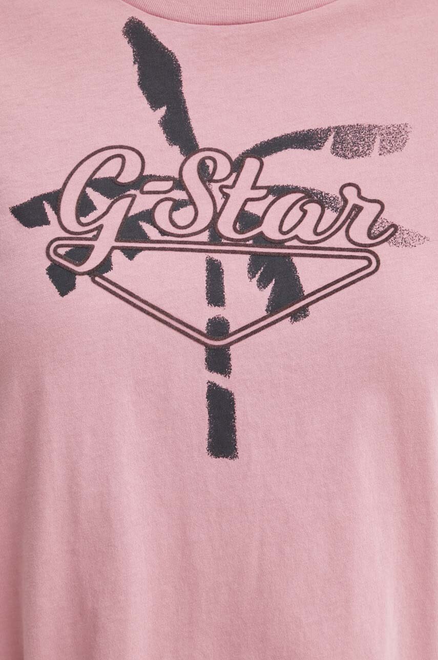 Бавовняна футболка G-Star Raw жіноча колір рожевий D24595-4107 