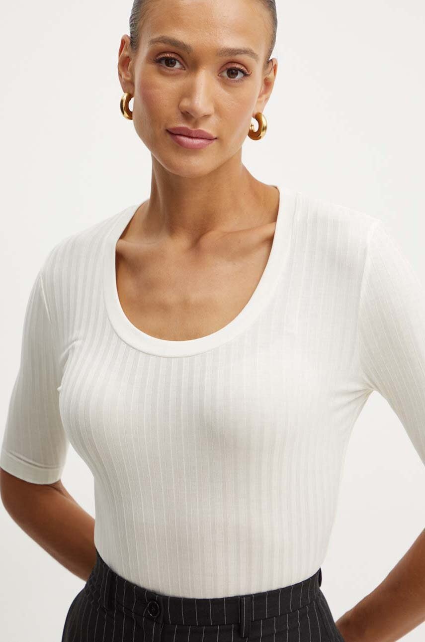 BOSS tricou femei, culoarea bej, 50518508