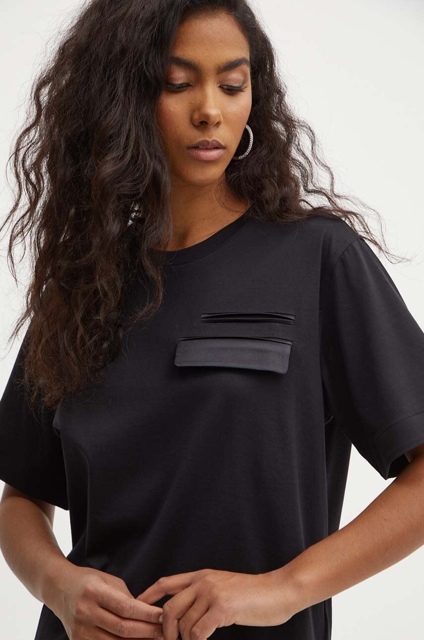 BOSS tricou din bumbac femei, culoarea negru, 50521741