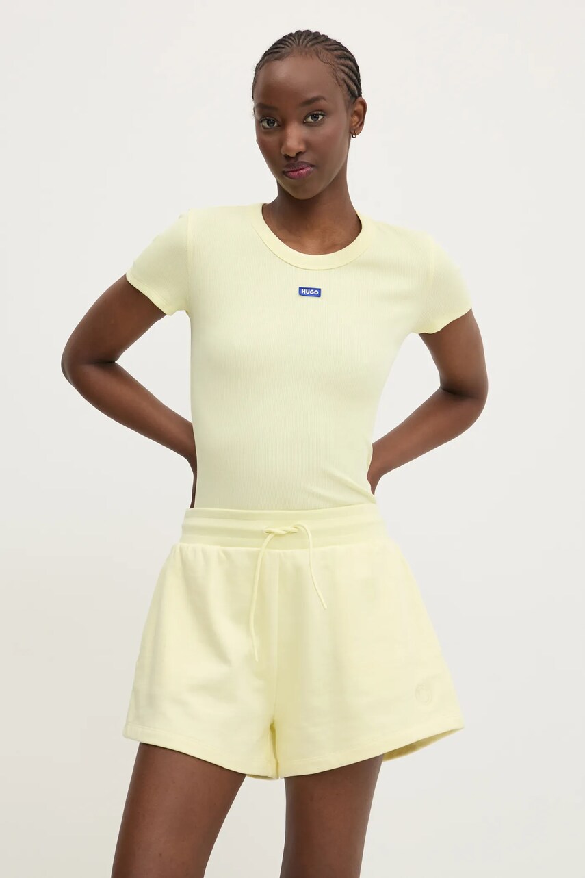 Hugo Blue tricou femei, culoarea galben, 50523924
