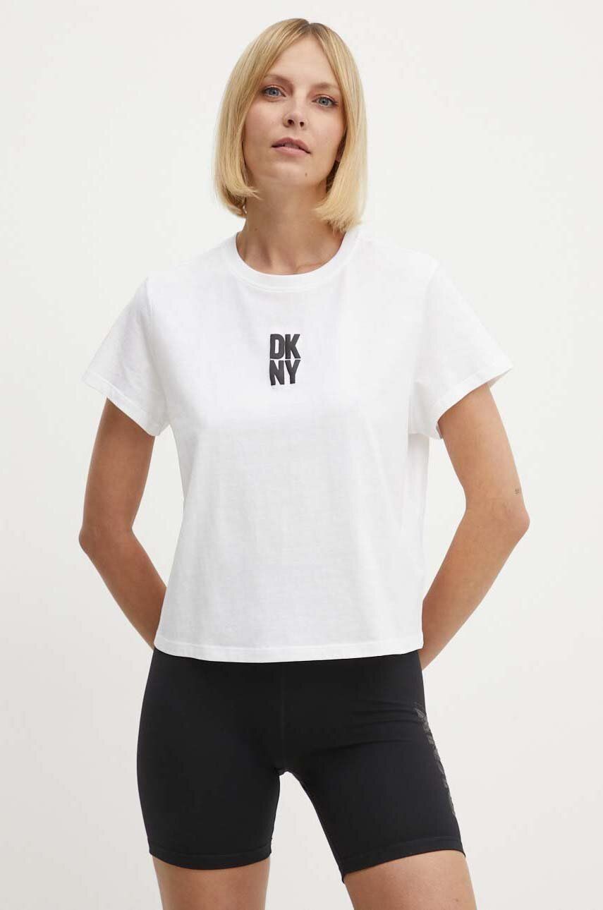 Dkny tricou din bumbac femei, culoarea alb, DP4T9699
