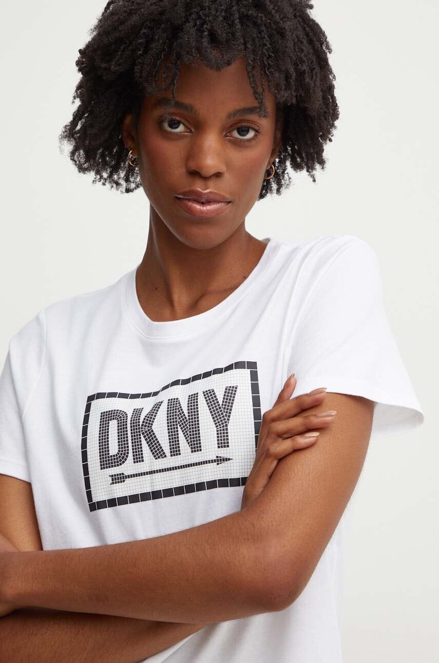 Dkny tricou din bumbac femei, culoarea alb, DP4T9724