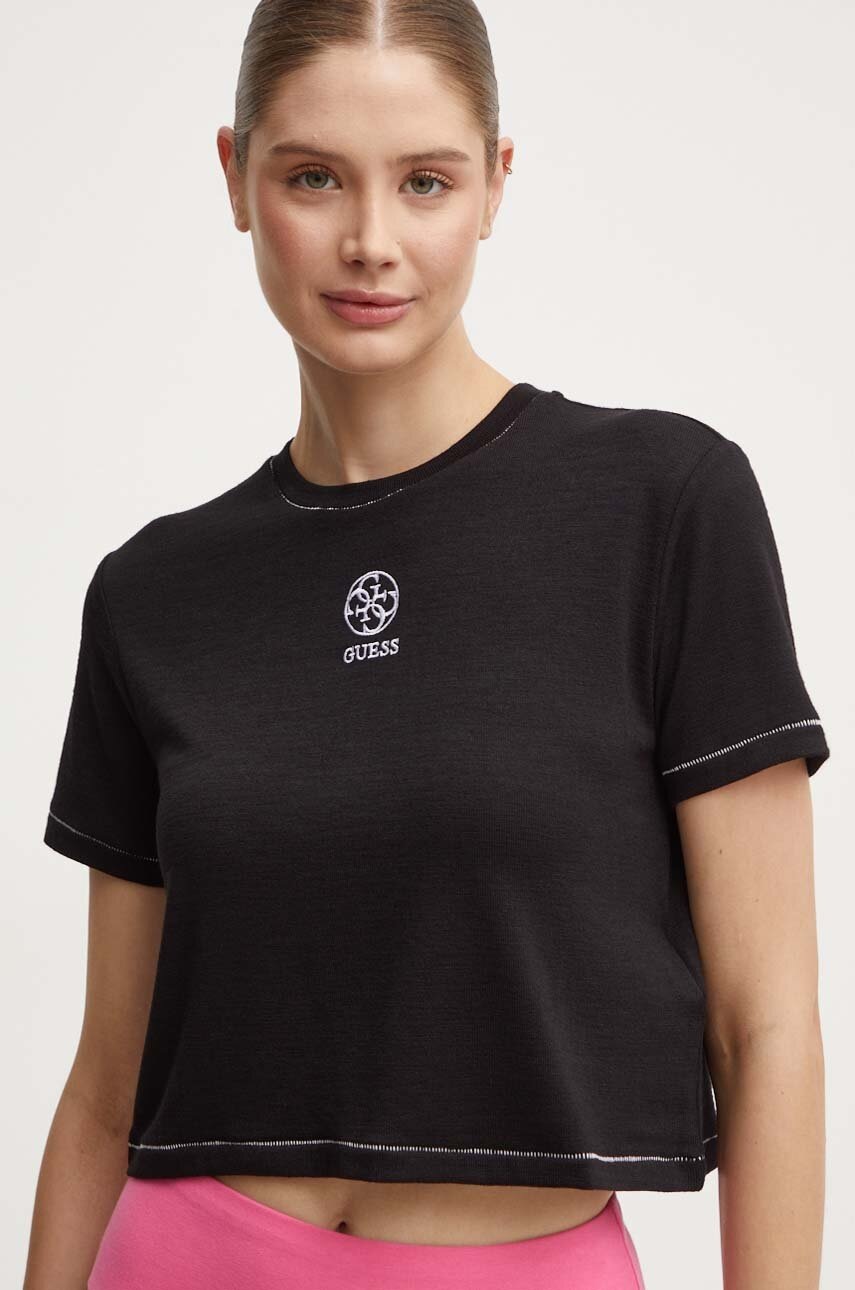 

Тениска Guess ELA в черно V4YI02 KCB52, Черен