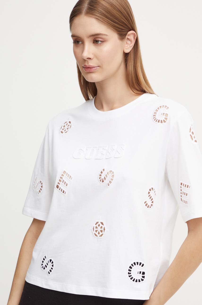 

Тениска Guess PEONY в бяло V4YI16 I3Z14, Бял