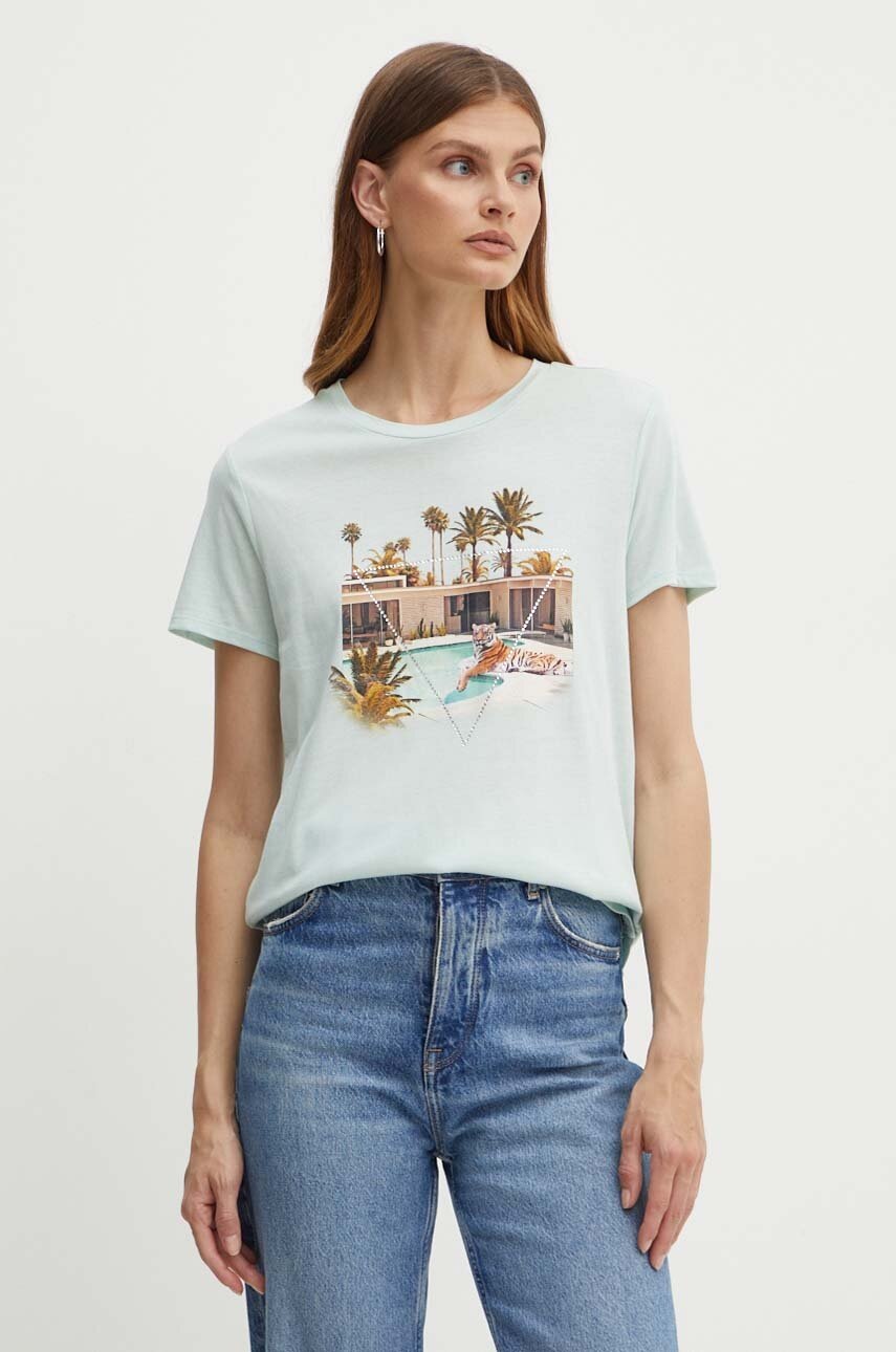 

Тениска Guess в тюркоазено W4YI48 K9SN1, Тюркоазен