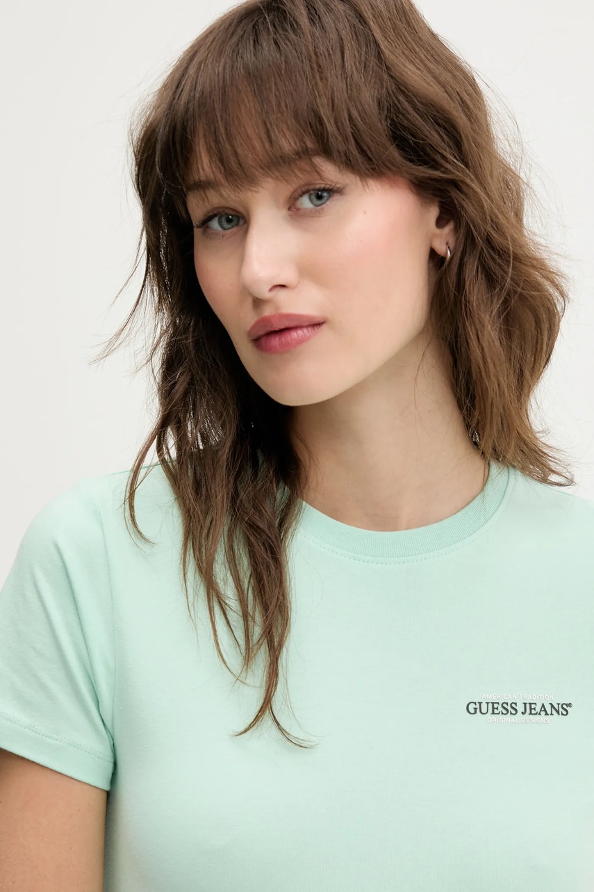Guess Jeans t-shirt női, zöld, W4YI02 J1314 termék 2. képe