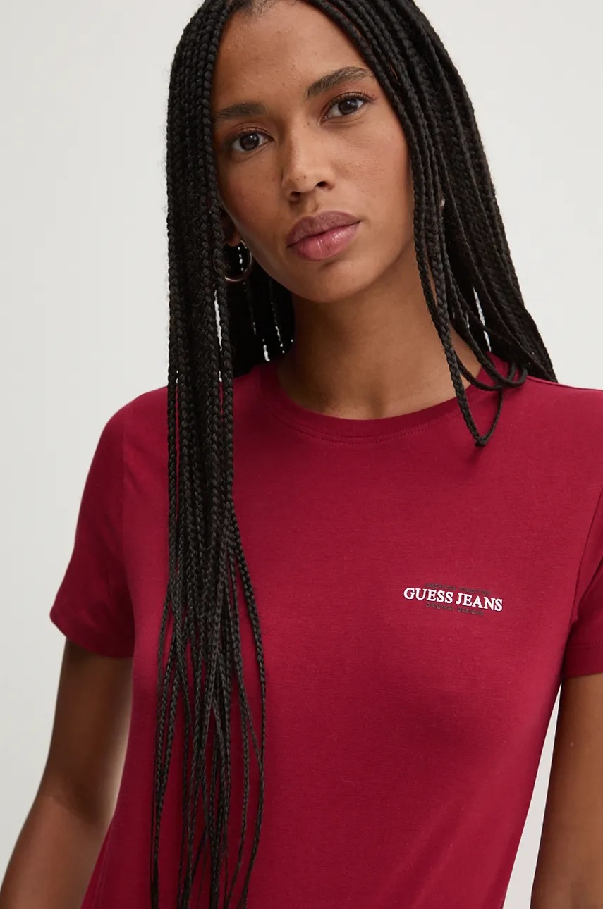 

Тениска Guess Jeans в червено W4YI02 J1314, Червен
