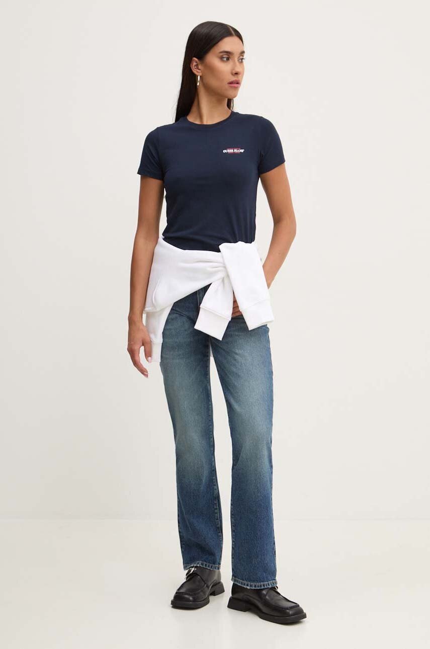 Μπλουζάκι Guess Jeans χρώμα: ναυτικό μπλε, W4YI02 J1314 φωτογραφία