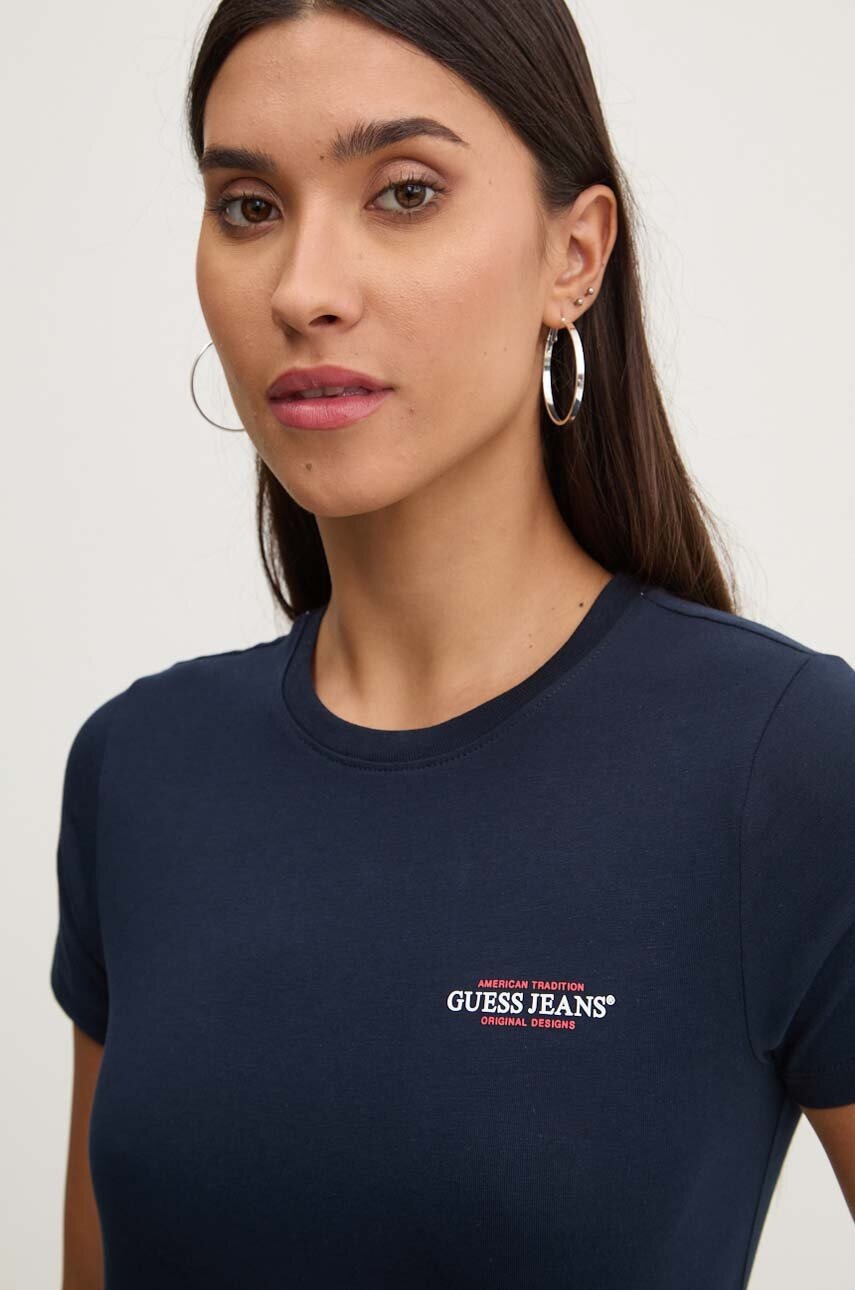 Μπλουζάκι Guess Jeans χρώμα: ναυτικό μπλε, W4YI02 J1314 φωτογραφία