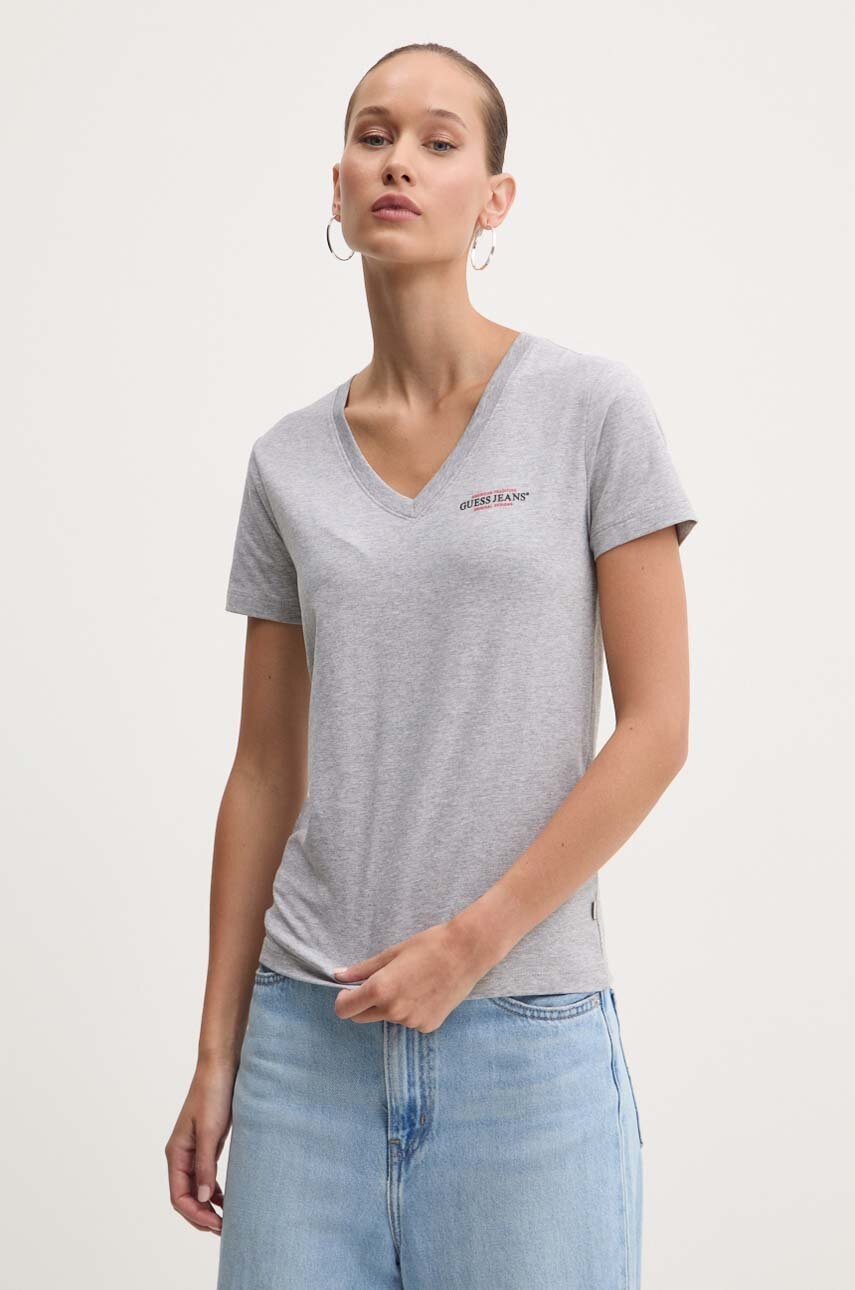 Levně Tričko Guess Jeans šedá barva, W4YI23 J1314