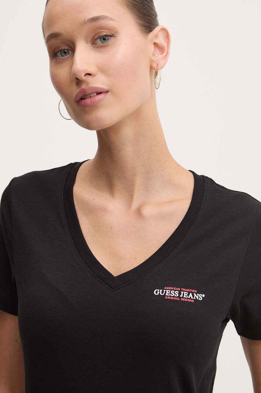 Levně Tričko Guess Jeans černá barva, W4YI23 J1314