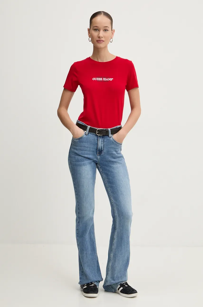 Футболка Guess Jeans женская цвет красный W4YI03 J1314 Футболка Guess Jeans женская цвет красный W4YI03 J1314