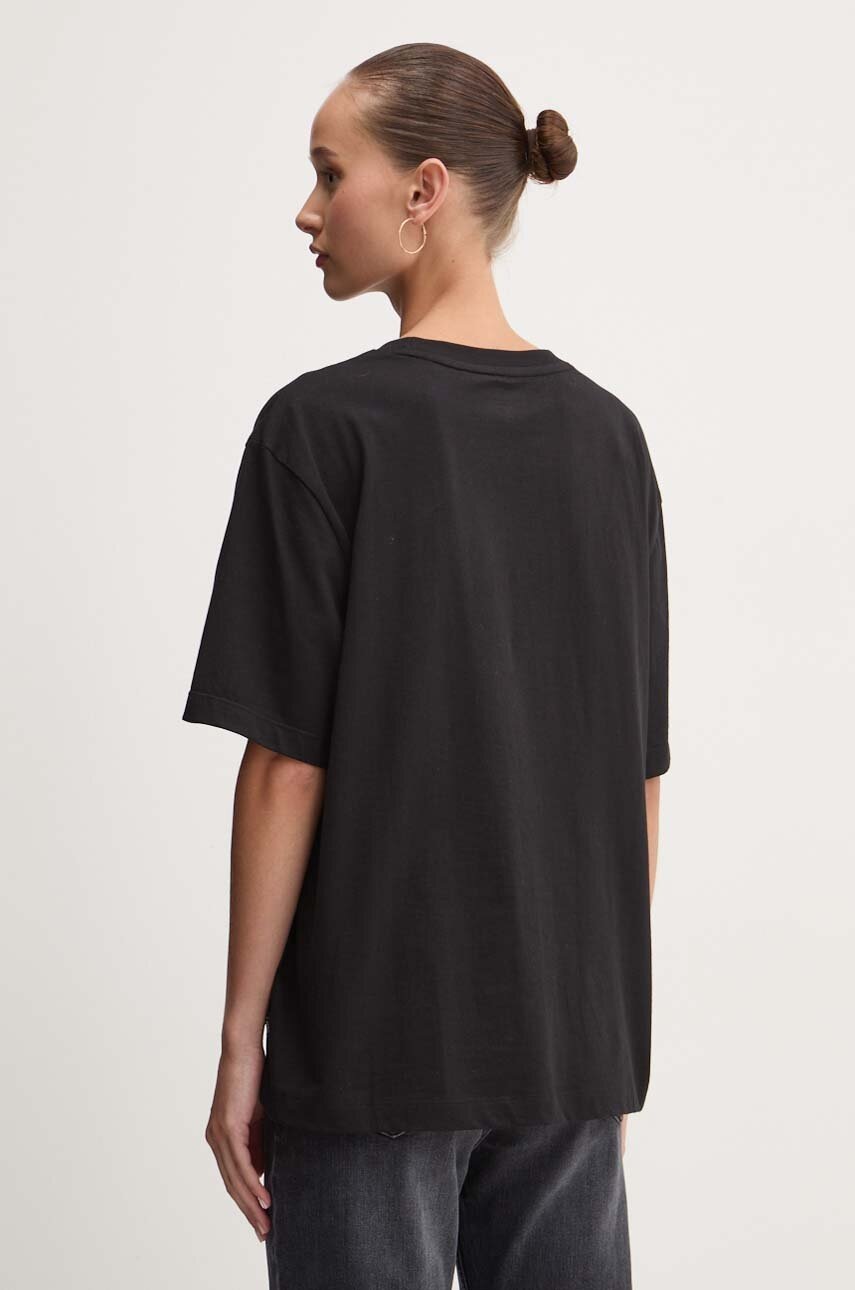 Βαμβακερό μπλουζάκι Guess Jeans γυναικείο, χρώμα: μαύρο, W4YI76 K8HM0 φωτογραφία