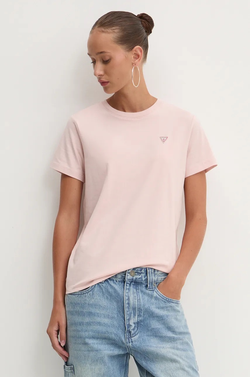 

Тениска Guess Jeans в розово W4YI10 J1314, Розов