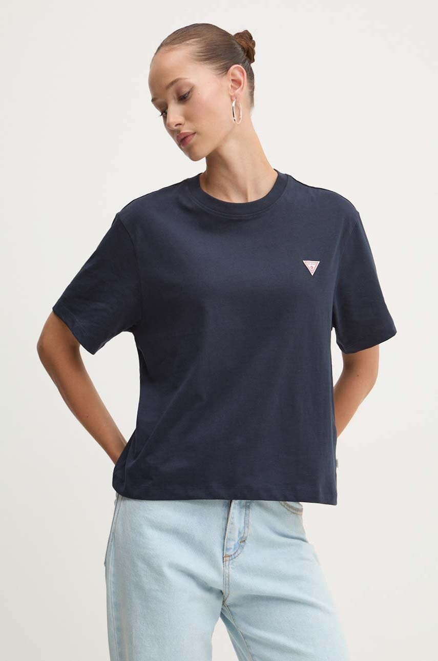 Levně Bavlněné tričko Guess Jeans tmavomodrá barva, W4YI05 K8HM0