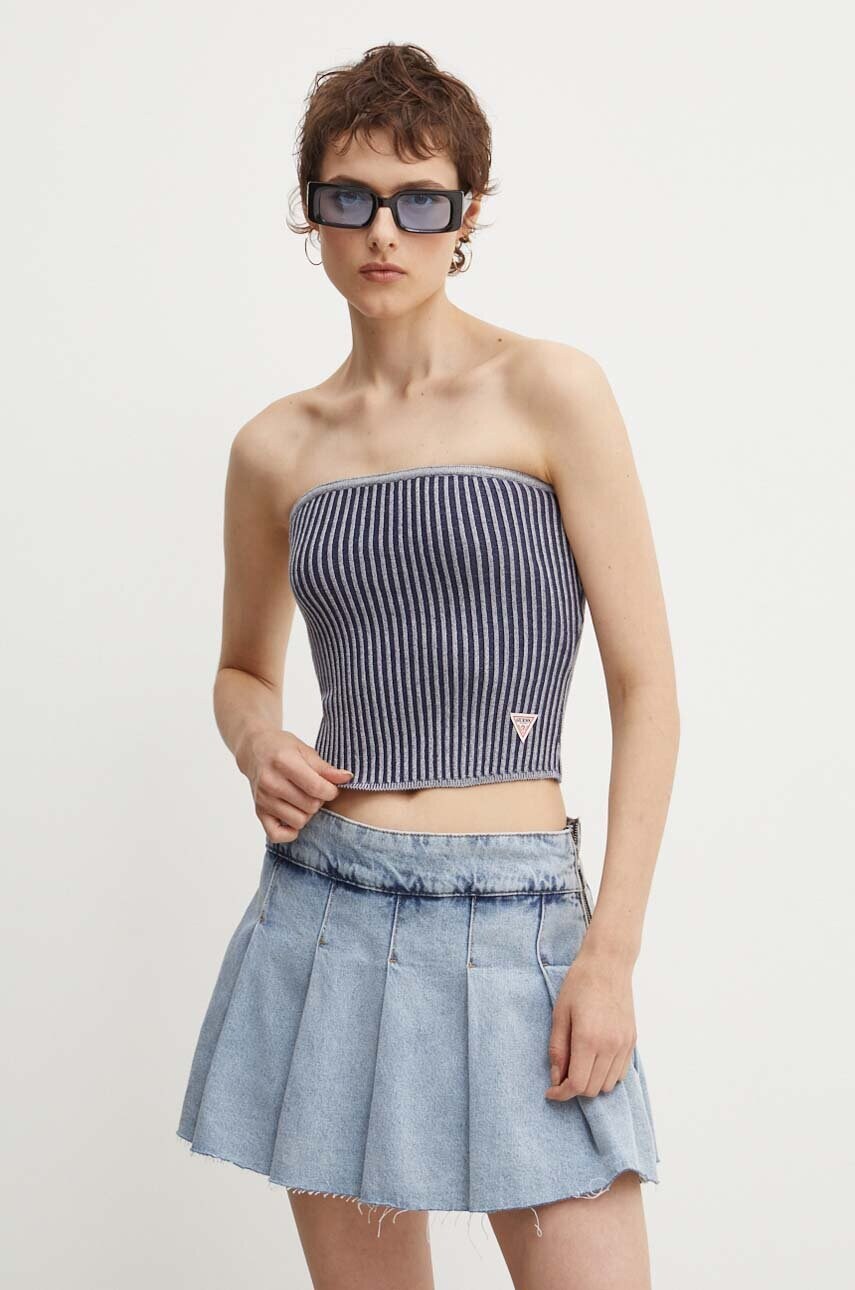 Levně Top Guess Originals dámský, tmavomodrá barva, odkrytá záda, W4YR27 Z1090
