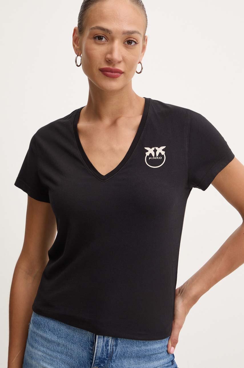 

Памучна тениска Pinko в черно 102950 A228, Черен
