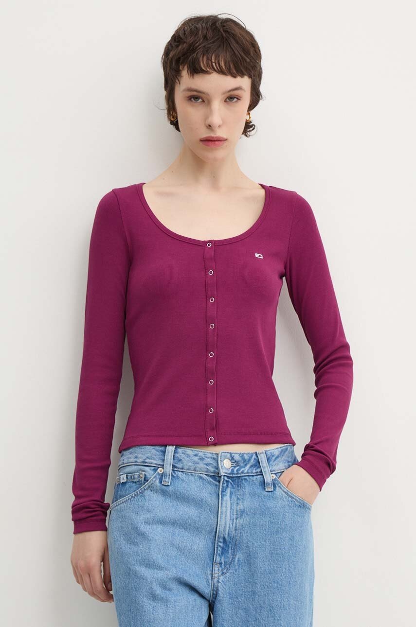 

Блуза с дълги ръкави Tommy Jeans в лилаво DW0DW18431, Виолетов