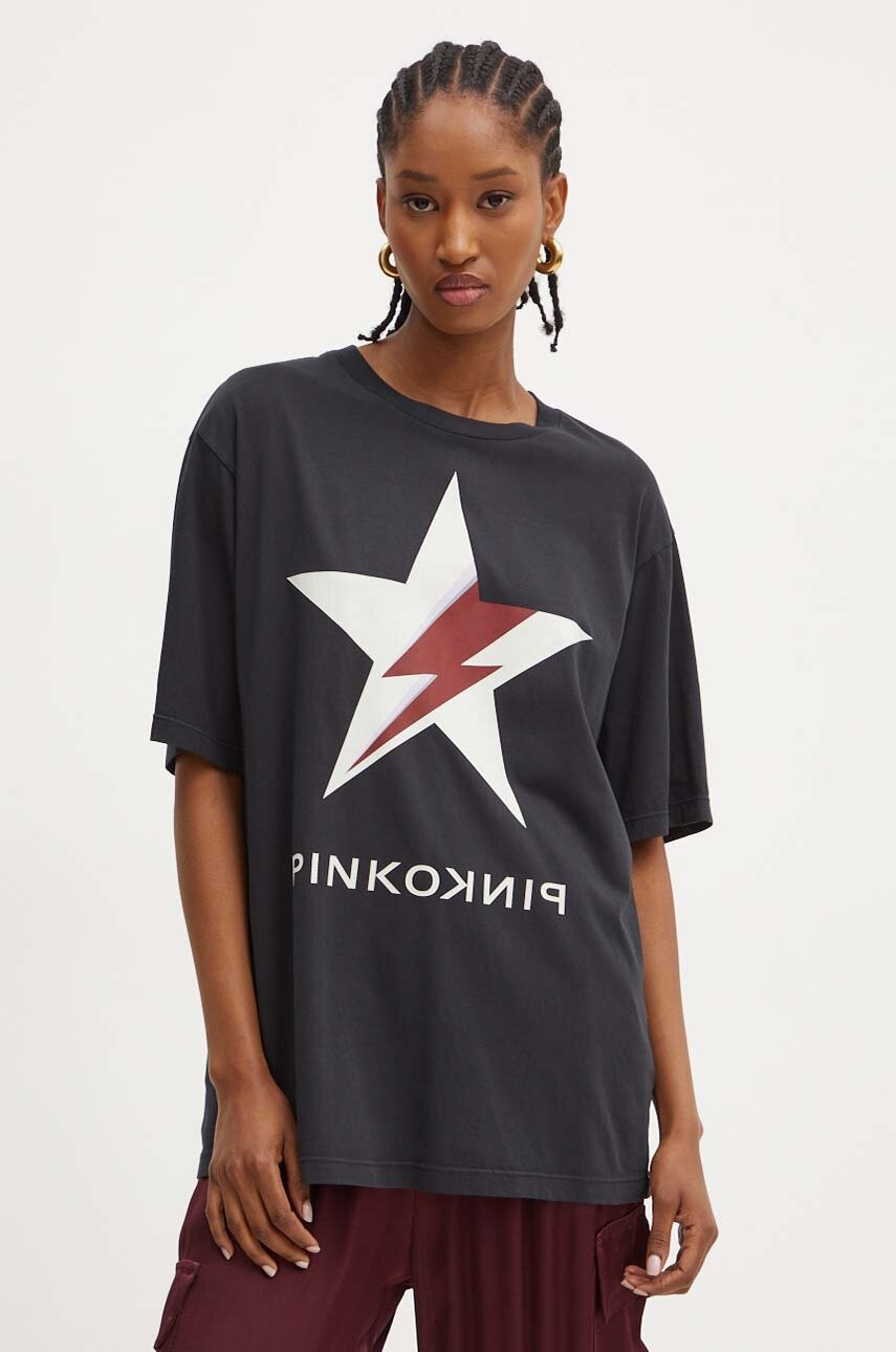 

Памучна тениска Pinko в черно 101704 A292, Черен