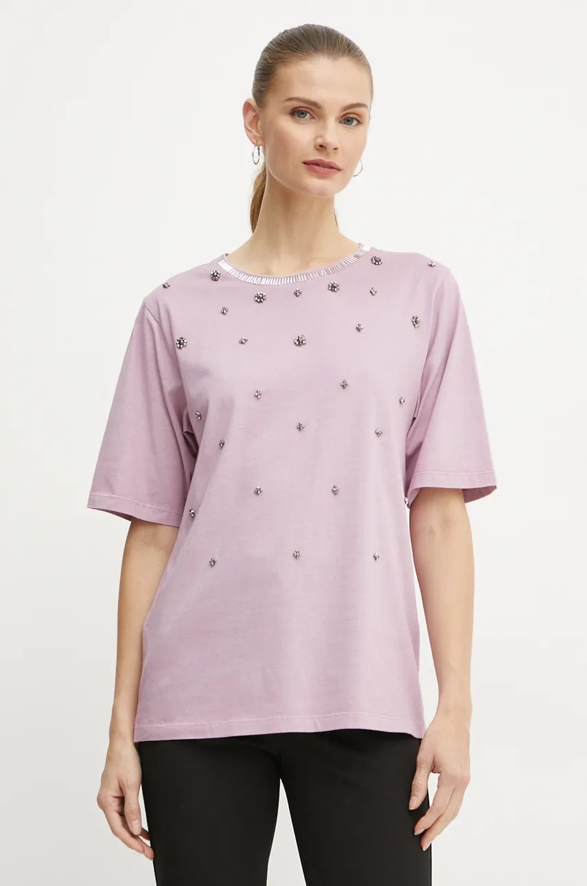 

Памучна тениска Pinko в розово 104441 A296, Розов