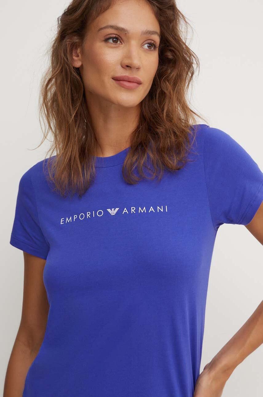 

Домашна тениска от памук Emporio Armani Underwear в лилаво 164720 4F227, Виолетов