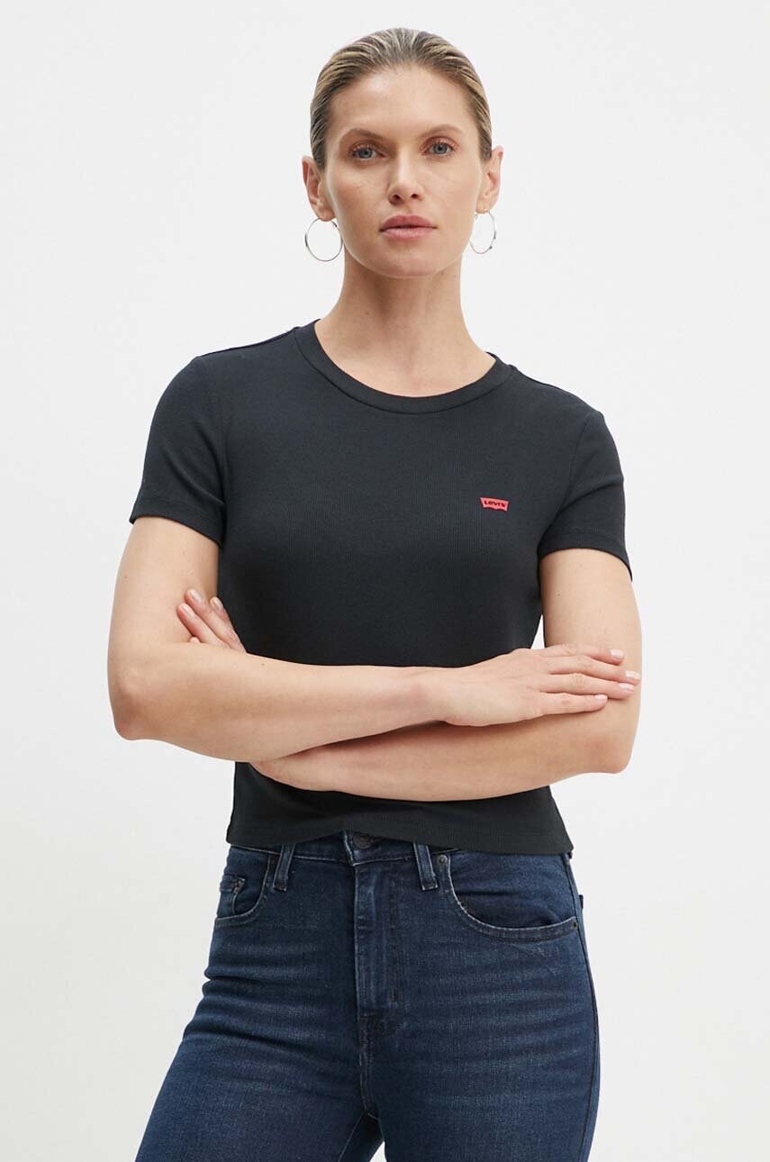 

Тениска Levi's в черно с ниско поло A7419, Черен