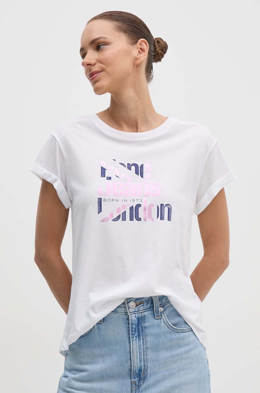 

Памучна тениска Pepe Jeans ENOLA в бяло PL505891, Бял