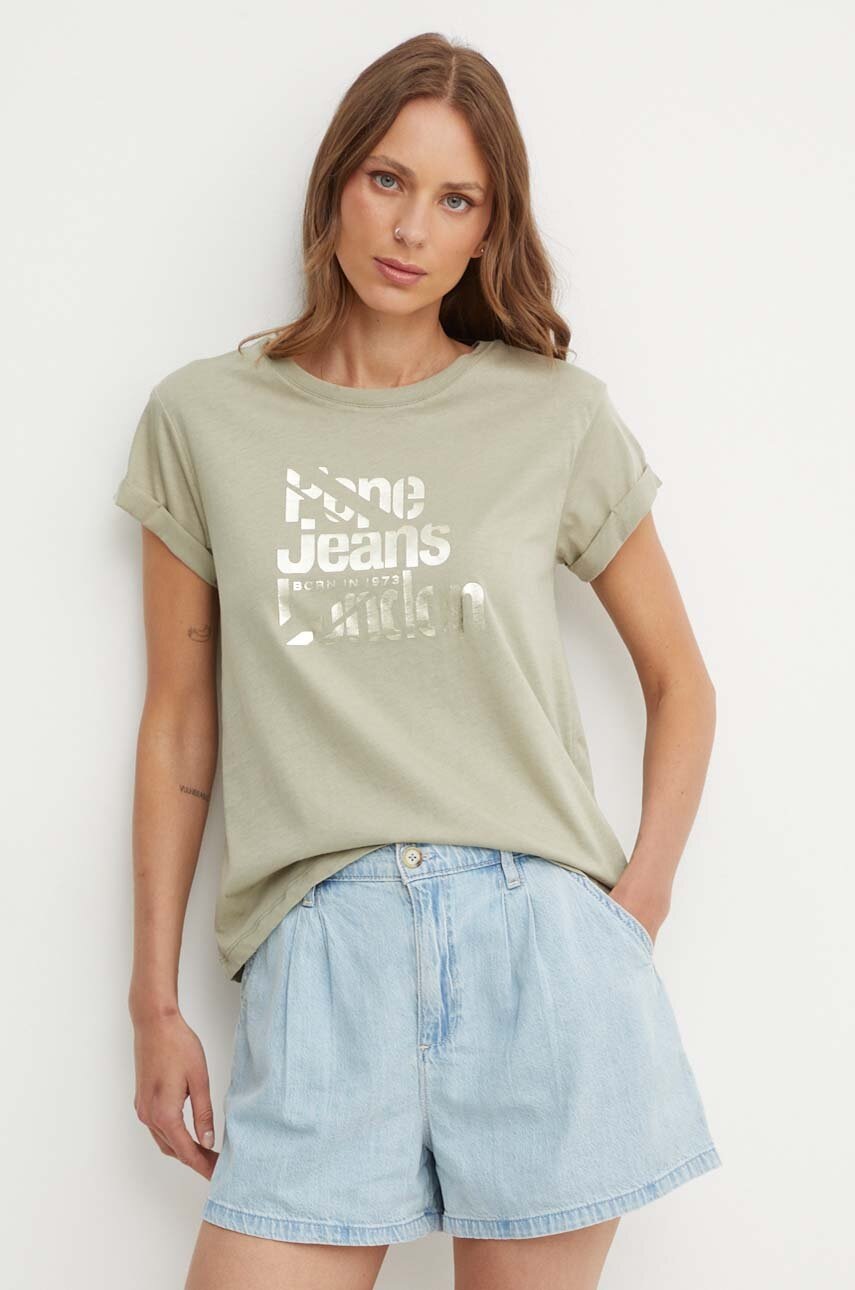 

Памучна тениска Pepe Jeans ENOLA в зелено PL505891, Зелен