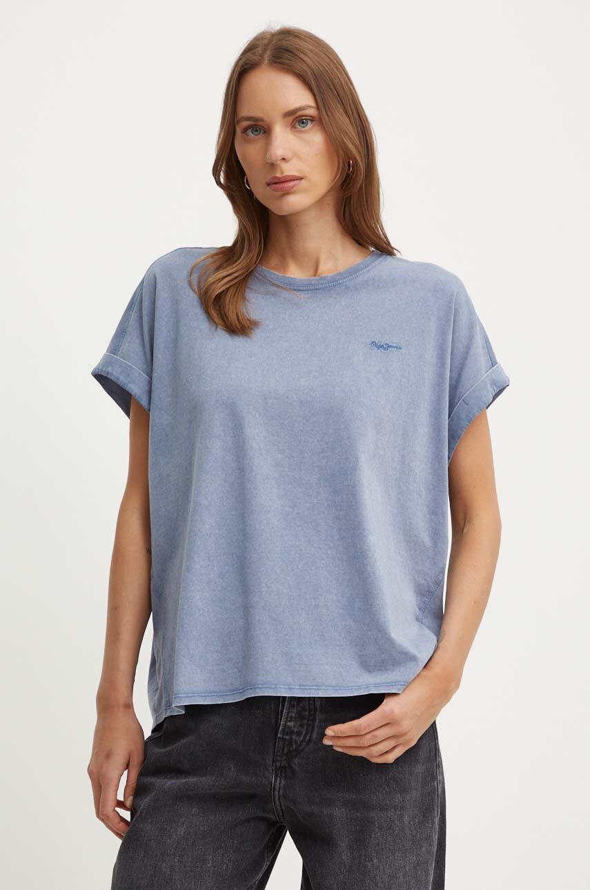 

Памучна тениска Pepe Jeans EDITH в синьо PL505893, Син