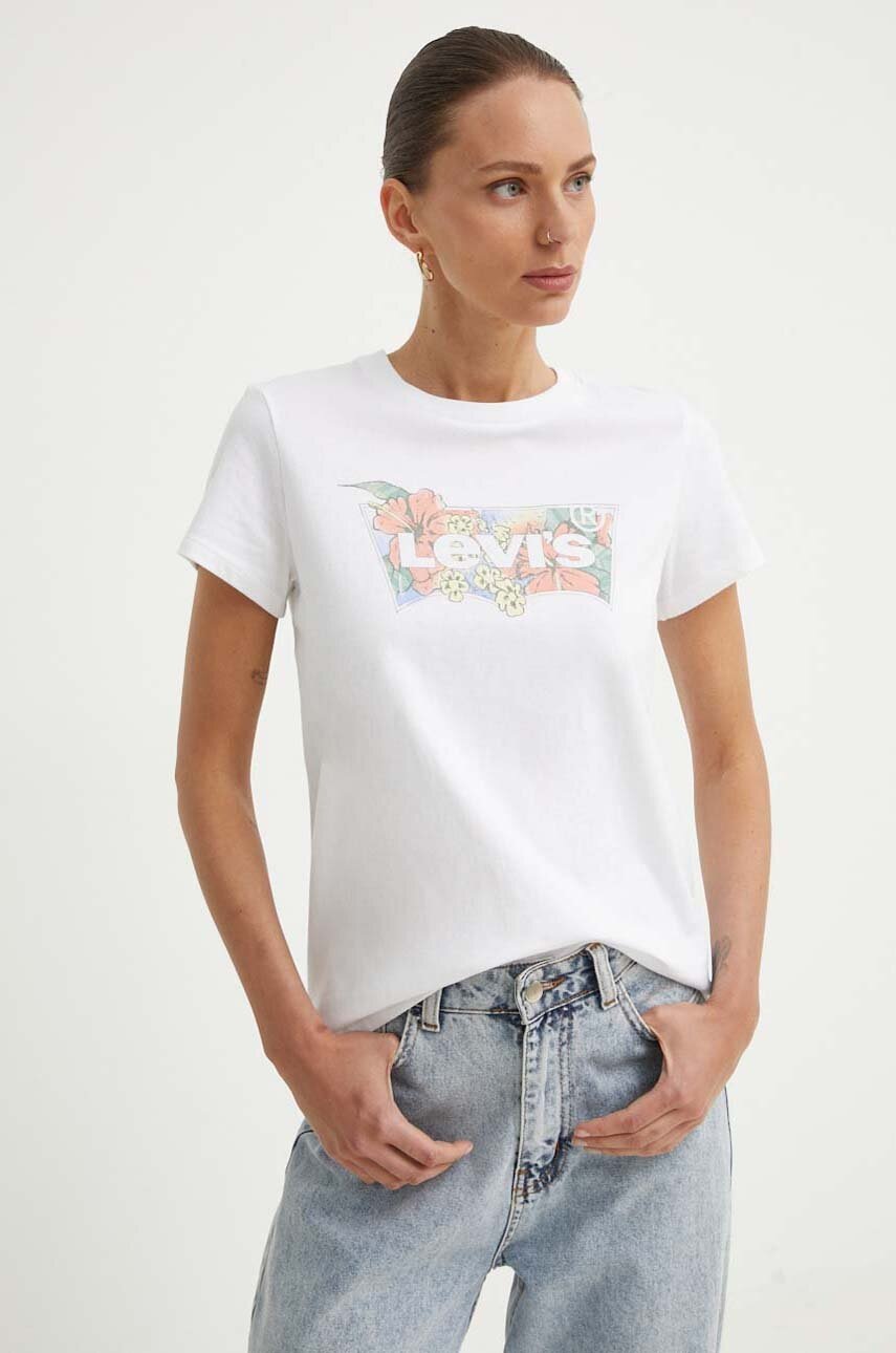 

Памучна тениска Levi' в бяло 17369, Бял