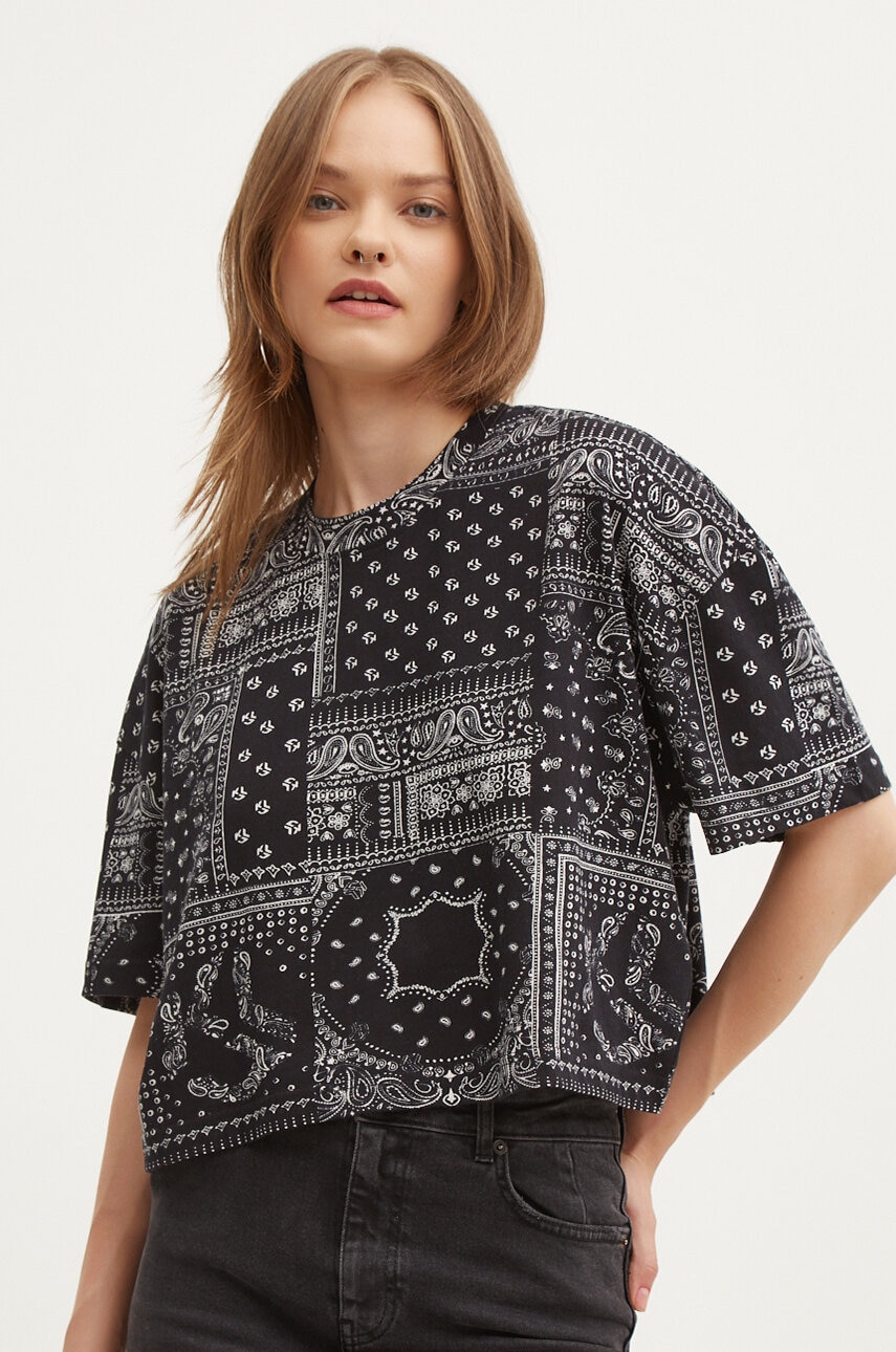 Karl Lagerfeld Jeans tricou din bumbac femei, culoarea negru, 245J1707