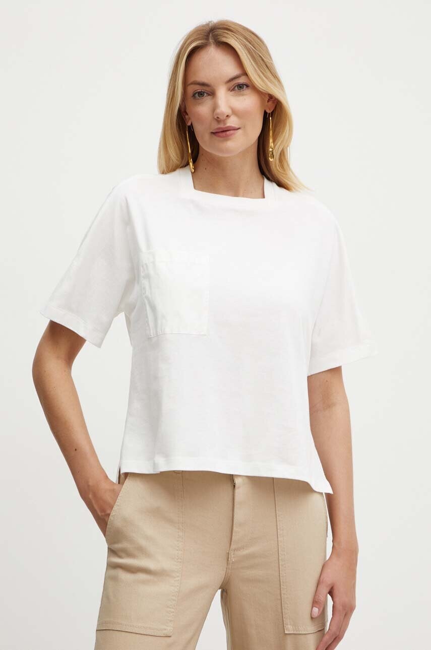 MAX&Co. tricou din bumbac femei, culoarea alb, 2426946071200