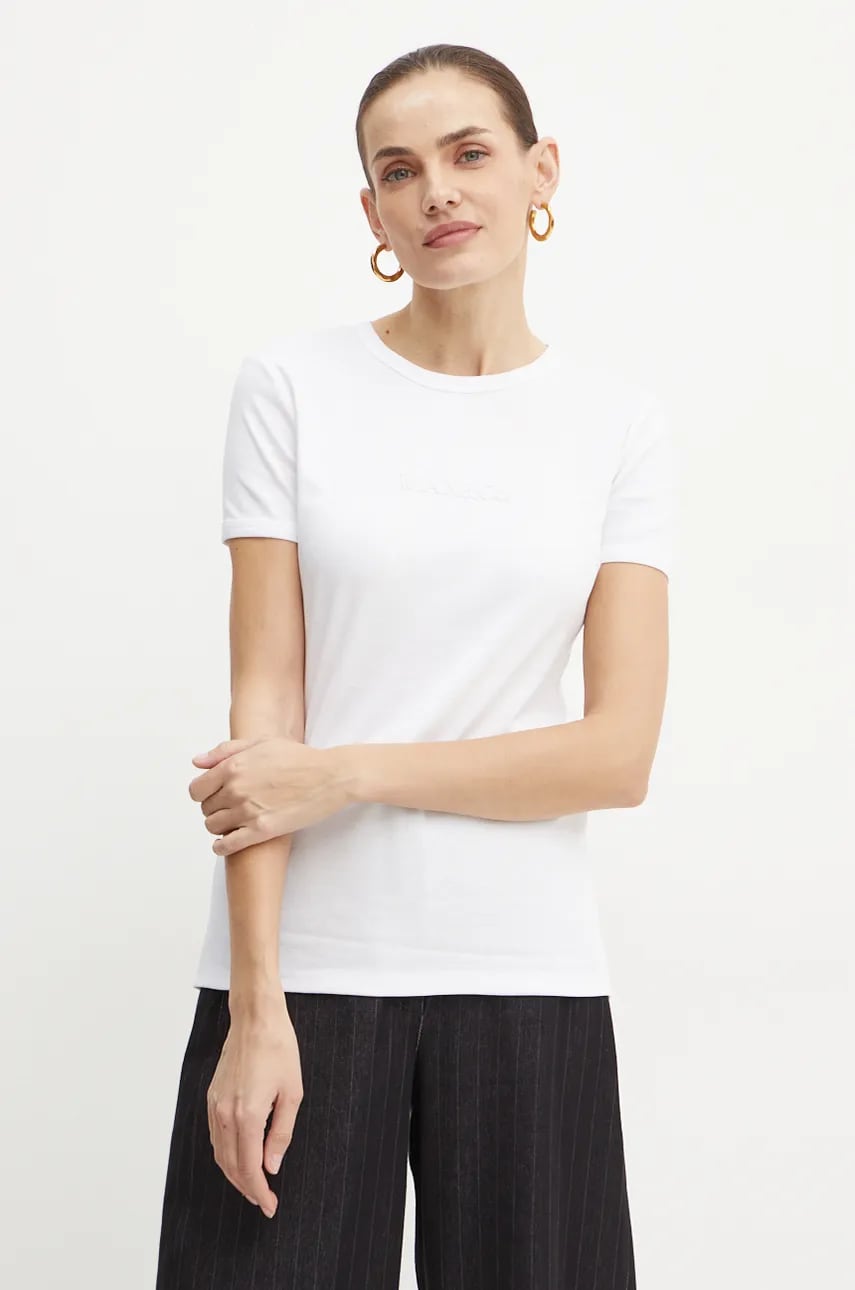 MAX&Co. tricou din bumbac femei, culoarea alb, 2428976014200