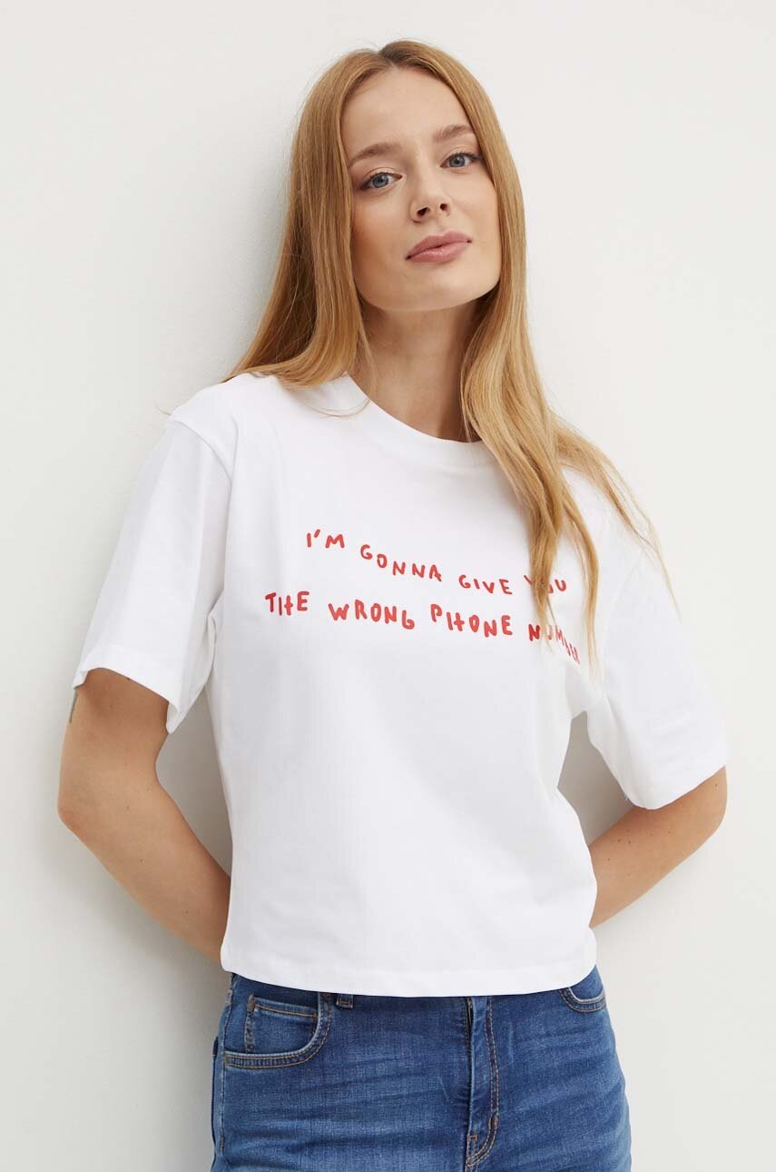MAX&Co. tricou x Pietro Terzini femei, culoarea alb, 2428976021200
